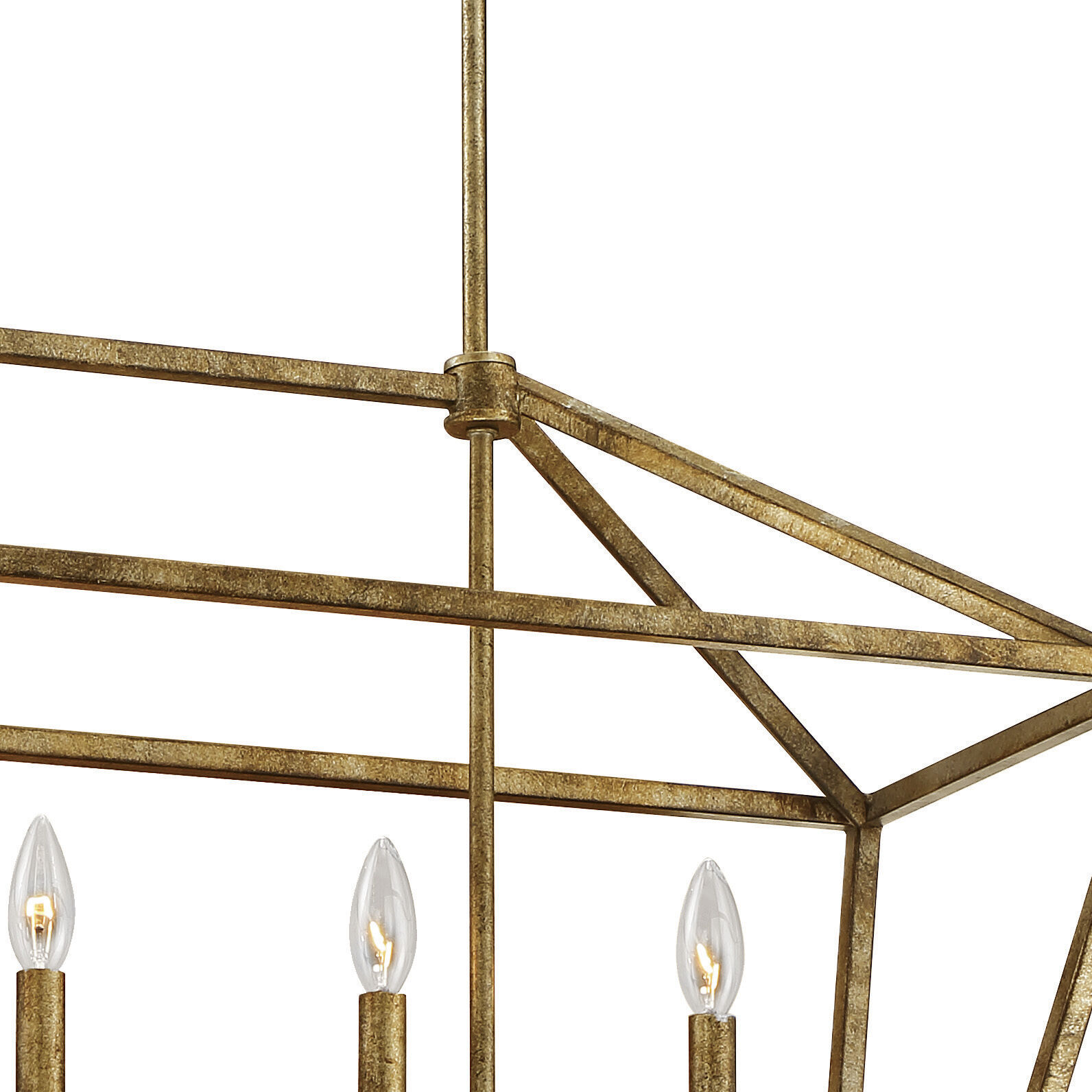 Corona 5 Light 40 inch Vintage Gold Linear Chandelier Ceiling Light